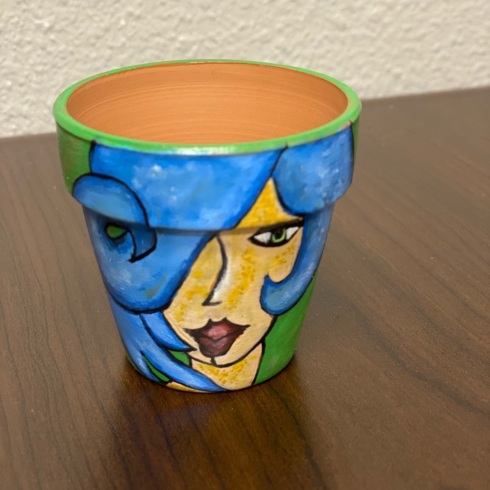 Hand painted pot